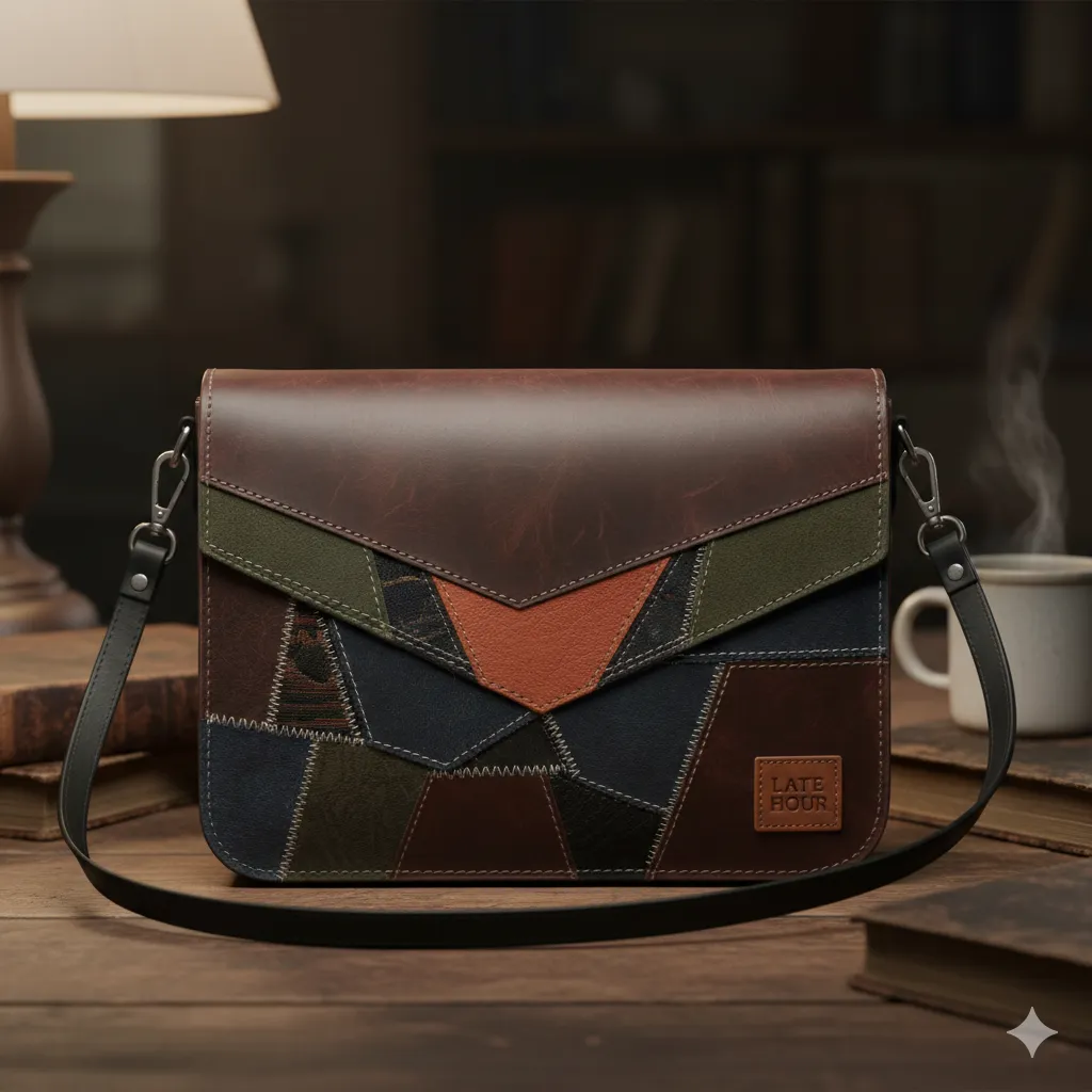 Late Hour Crossbody with slim strap and patchwork flap